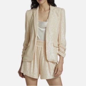 NWT GENERATION LOVE SERAFINA SEQUIN SHELL OPEN FRONT LUXE BLAZER SIZE L